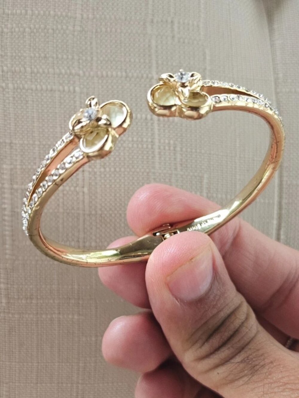 Anne Klein Ladies Bracelet Gold Tone Fashion Cuff Wrist Band Crystal Accent NWOT - Picture 5 of 12